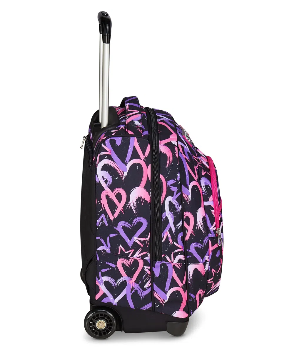 Seven Zaino Trolley, Scuola Elementare, Doppio Uso, Doppio Scomparto, Spallacci a Scomparsa, Bambina, Lovely Elements, rosa