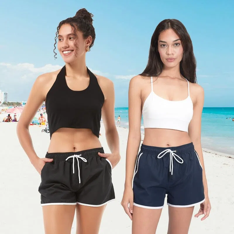 riemot Pantaloncini Costumi da Bagno Donna Asciugatura Rapida Pantaloni Corti Spiaggia Estivi Sportivi Shorts con Tasche Perfetti Pantaloncino Piscina per Mare Corse Palestra‌