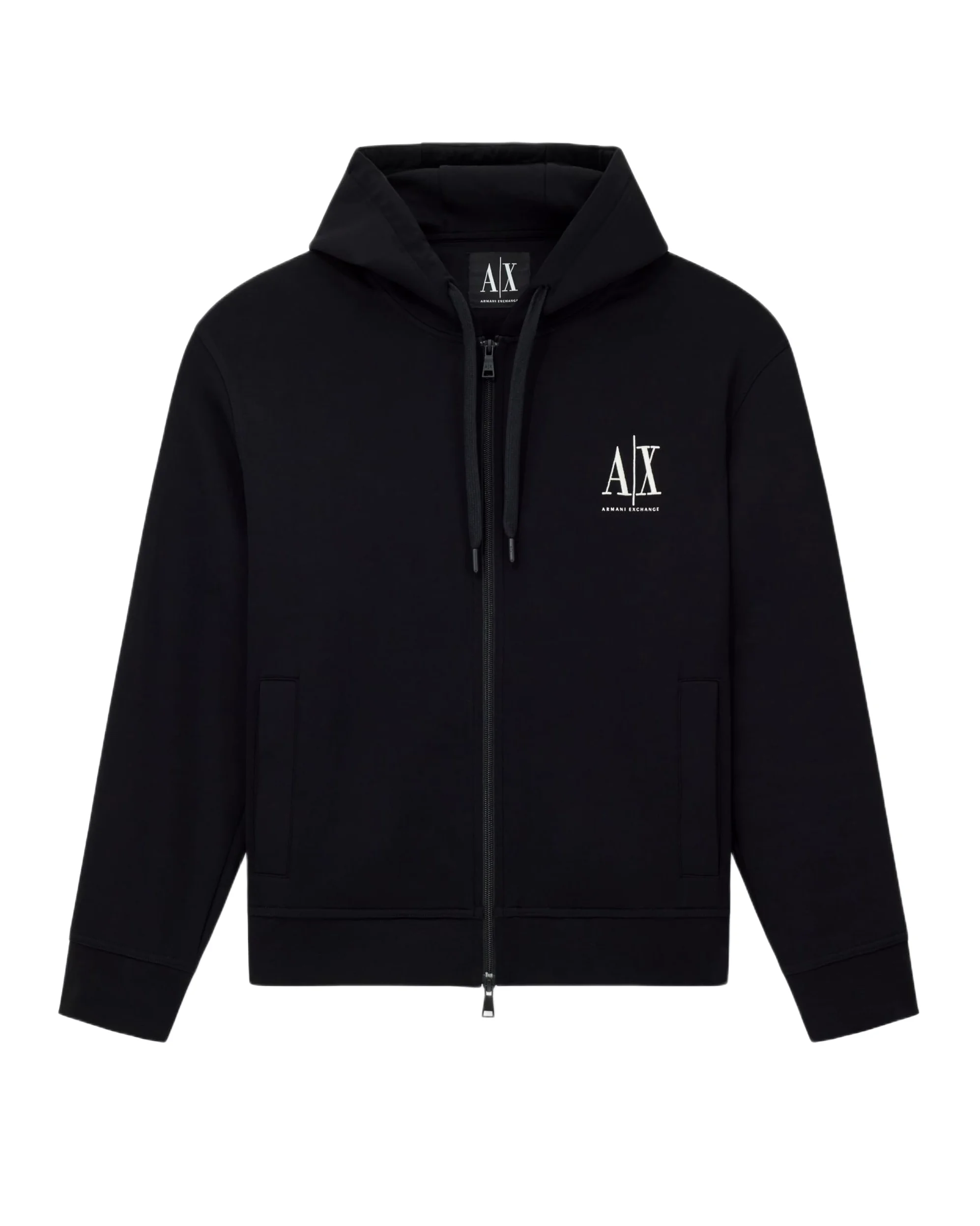 Armani Exchange Icon Project, Emboidered Logo, Full Zip Felpa con Cappuccio Uomo (Pacco da 1)