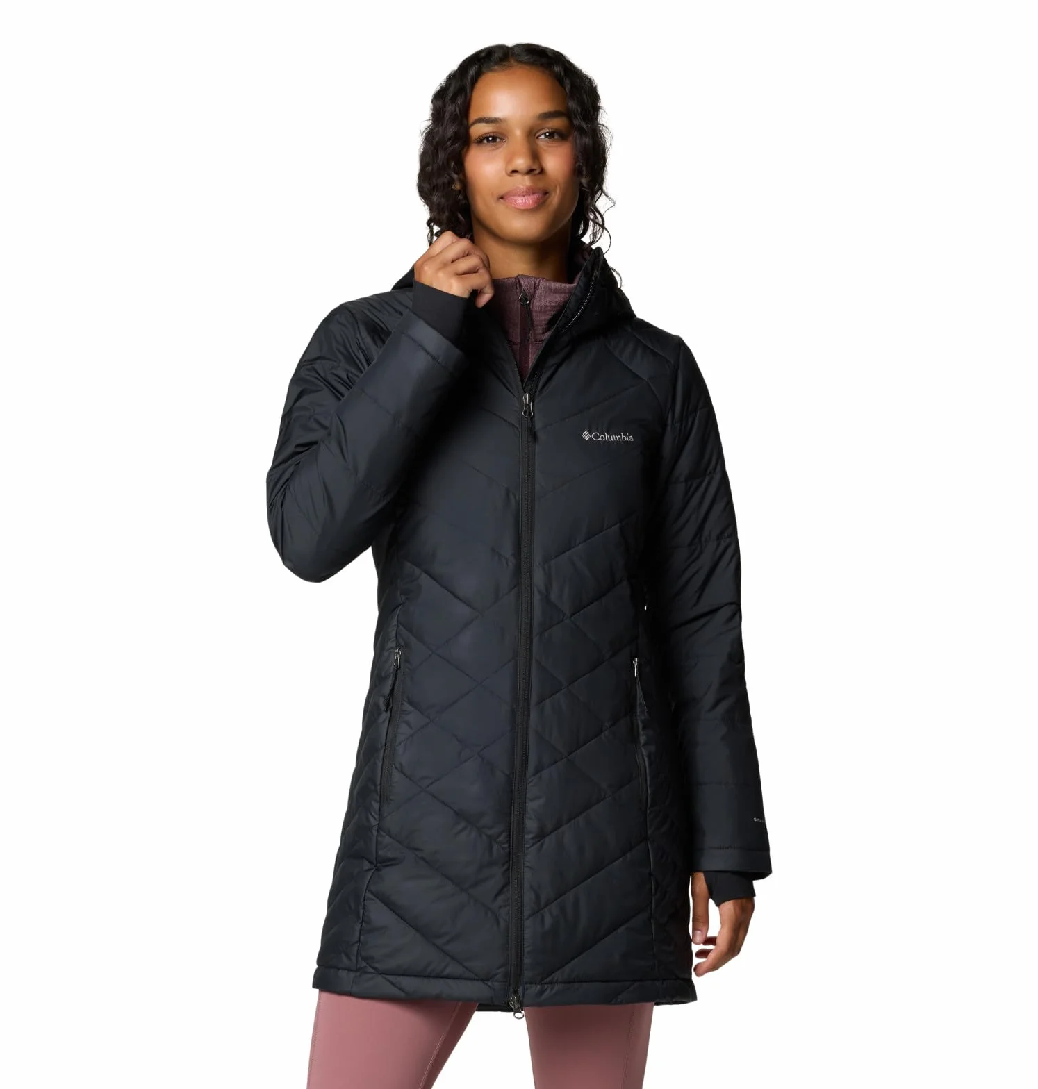Columbia Heavenly Long Hooded Jacket, Piumino Con Cappuccio Donna
