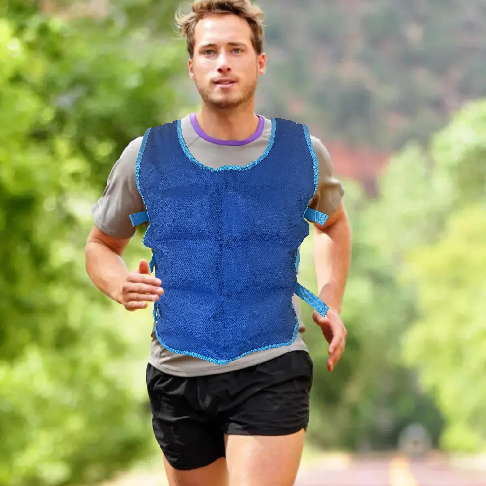 Gilet refrigerante per uomini e donne, regolabile, per il caldo, 12 impacchi di ghiaccio, giacca rinfrescante per lavoro all'aperto, moto, pesca, corsa, giardinaggio