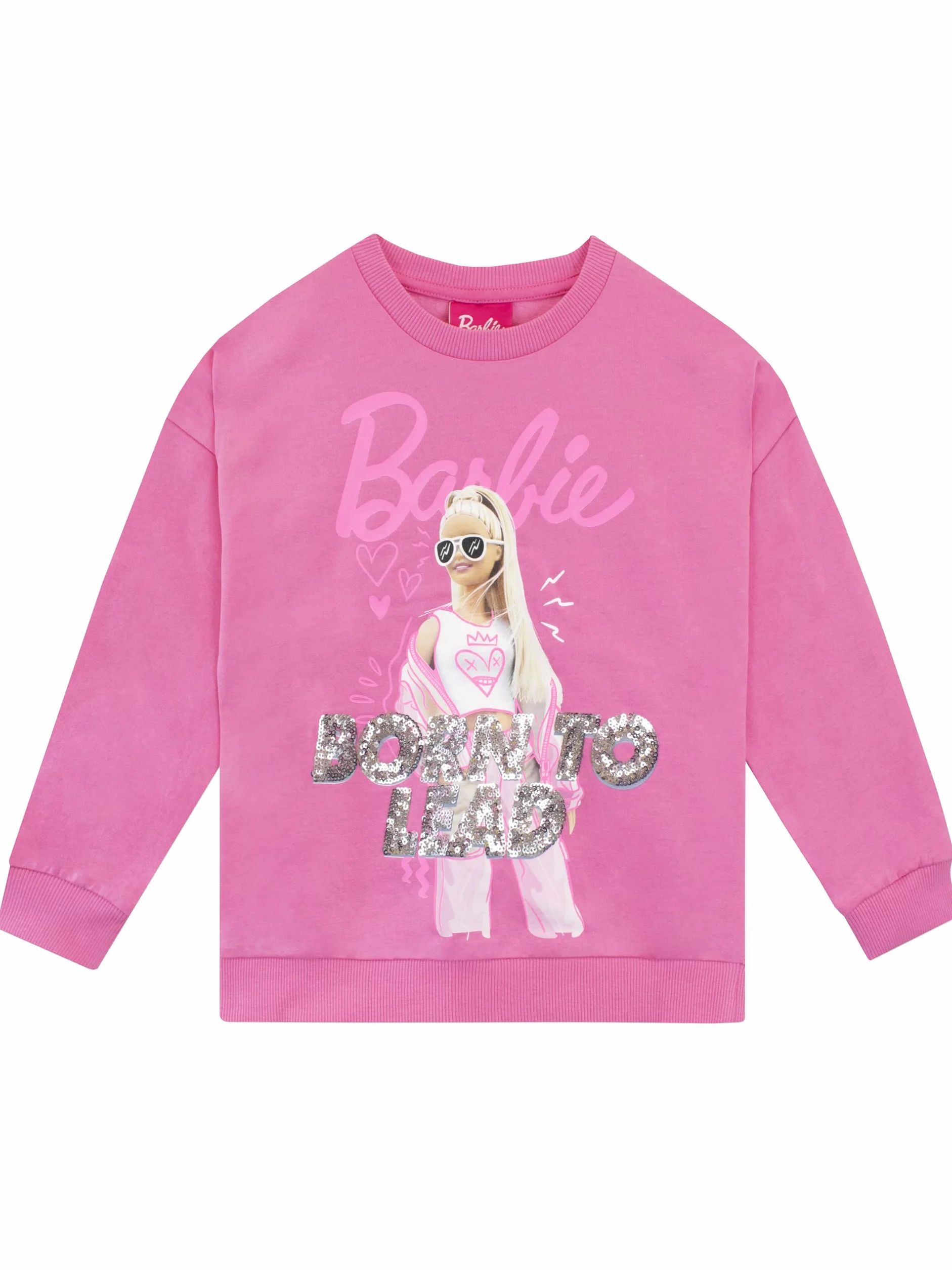 Barbie Felpa con Paillettes per Ragazze Felpe a Maniche Lunghe