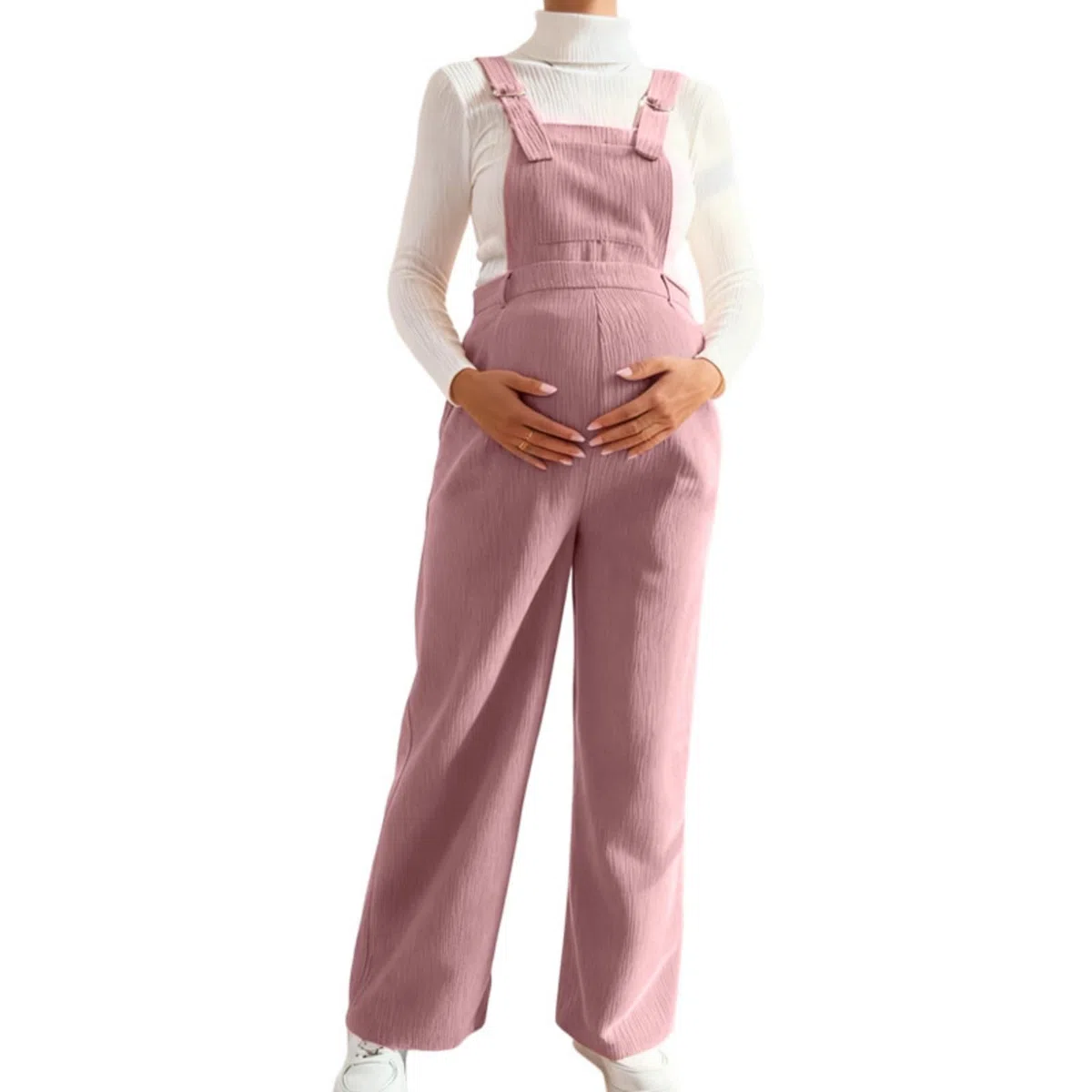 Salopette Premaman Donna Invernale, Tuta Premaman Donna Elegante con Tasche Morbida Comode Larga Taglie per Casual, Gravidanza, Lavoro, Salotto