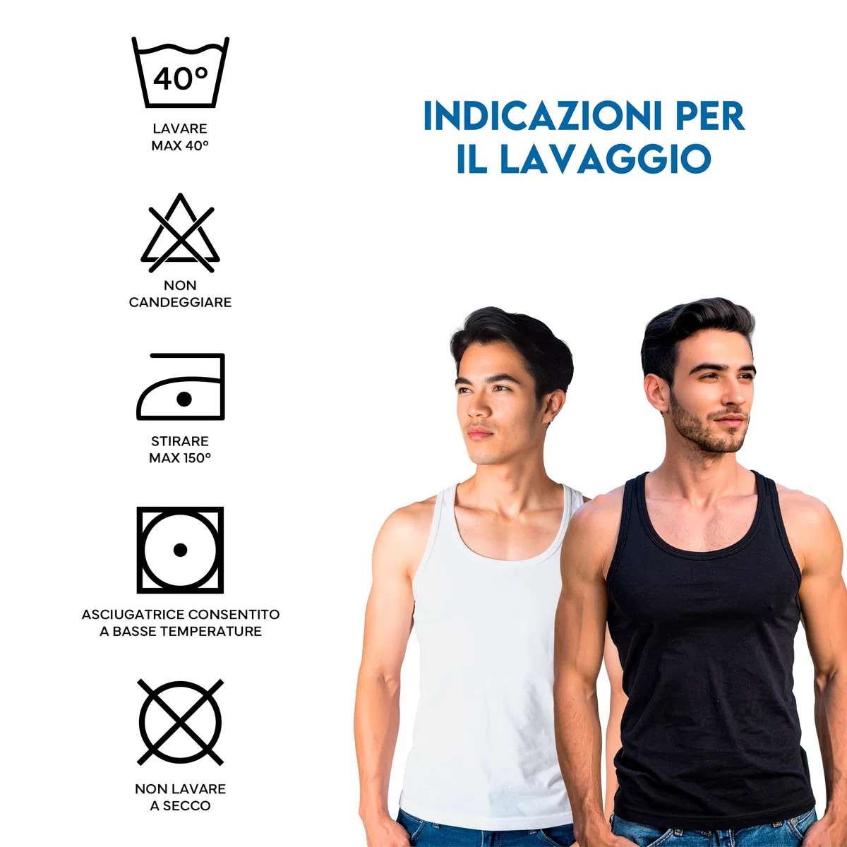 Canottiere Uomo Cotone 3pcs Comoda e Traspirante, Canotta Uomo Estiva Morbida e Resistente - Made in Italy - S/XXL