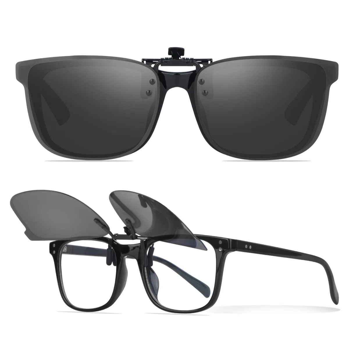 Clip Occhiali da Sole Polarizzati - Flip Up Lenti da Sole per Occhiali da Vista Sovraocchiali Uomo Donna Protezione UV400