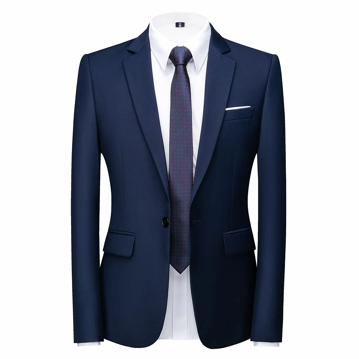 KUDORO Abito da Uomo 2 Pezzi Slim Fit Abito Abiti da Sposa Puro Colore Un Bottoni Abito da Smoking Blazer Pantaloni