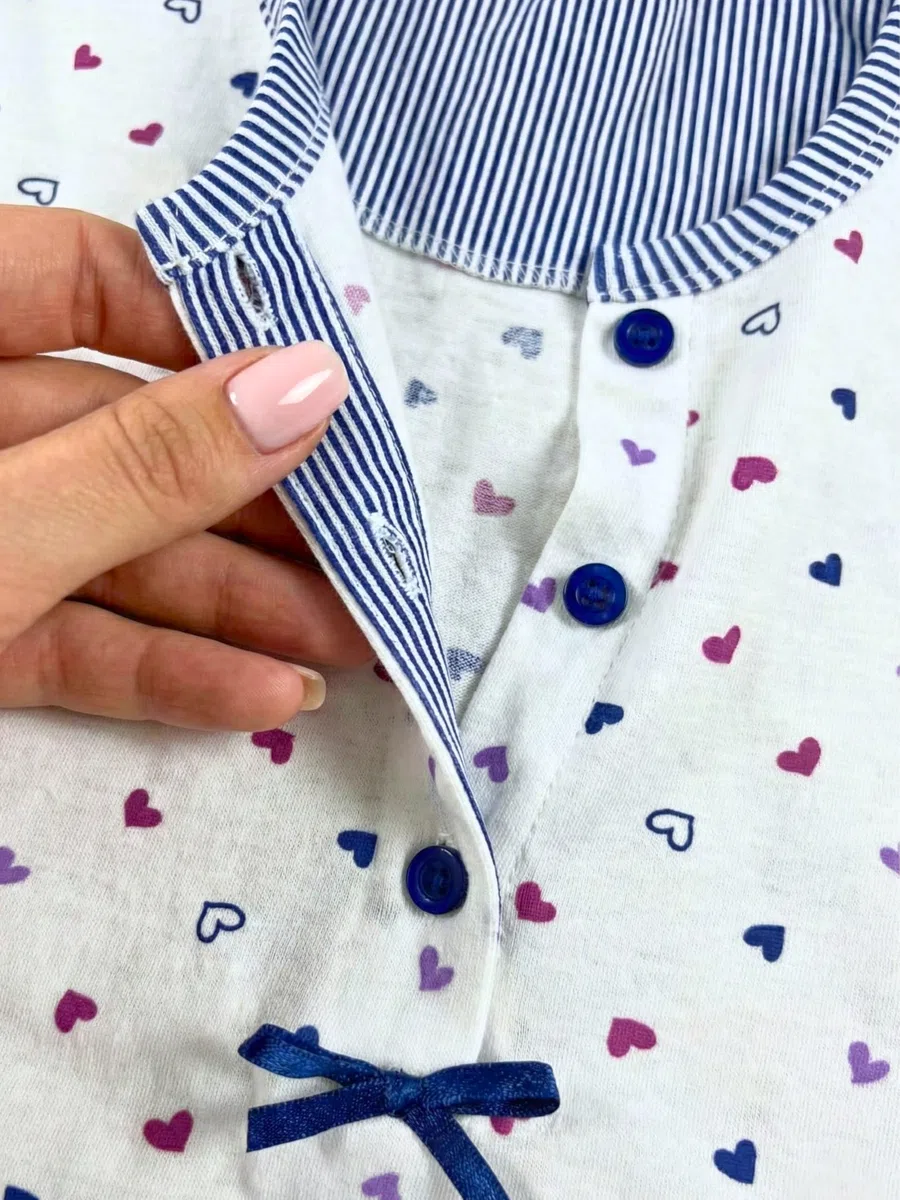 o-day Vanuè Pigiama Donna Cotone Leggero 100% - Ideale per Primavera e Mezze Stagioni - Completo di Maglia con Bottoni e Pantalone Comodo