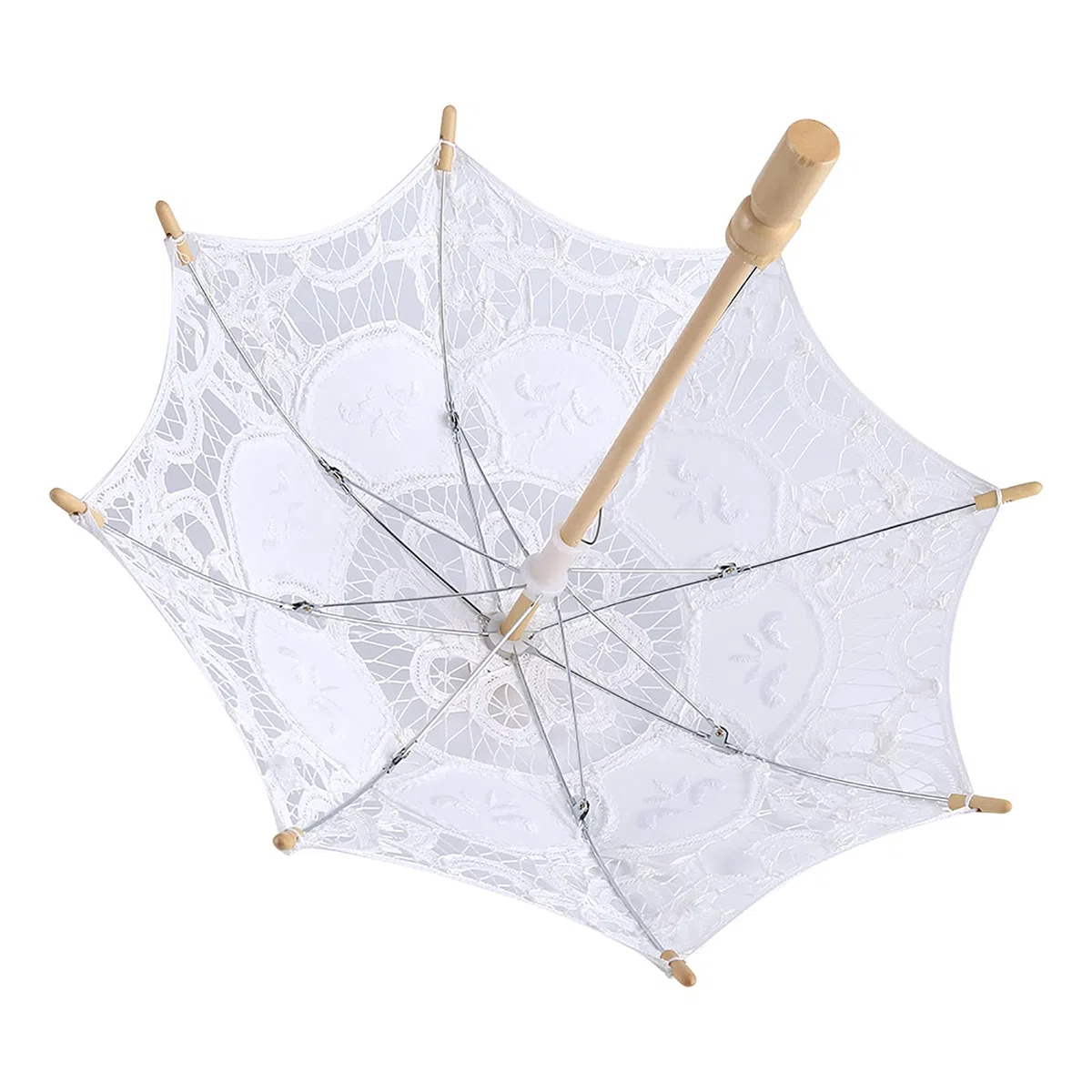 Ombrello in pizzo, Ombrello in pizzo da sposa Ombrellone Ombrelloni per feste da sposa Decorazione per foto(S-bianco)