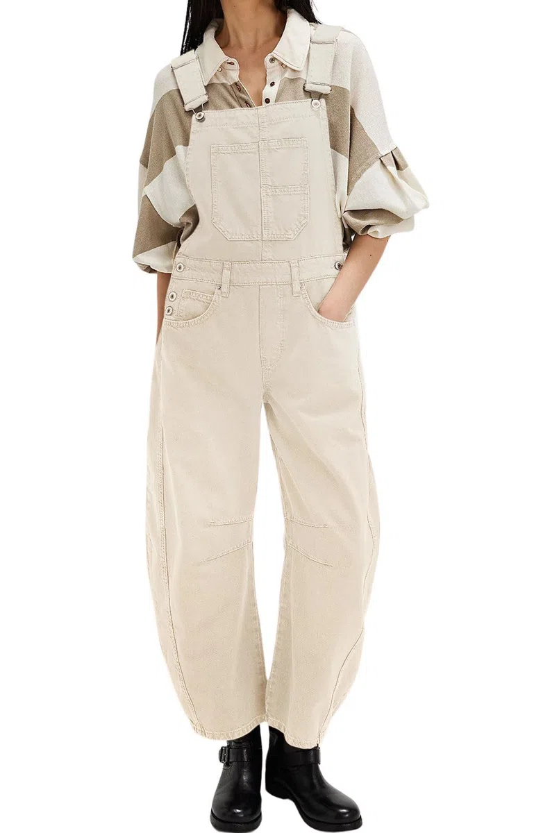 loveimgs Tuta da donna Y2k Baggy Barrel Jeans Tuta a gamba larga Denim Pantaloni Salopette Tuta Boyfriend Patchwork Jeans