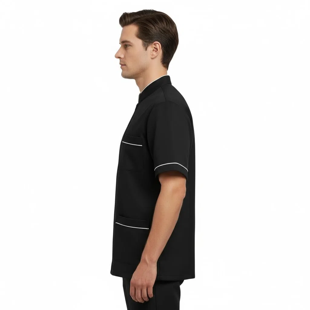 Camici da lavoro uomo,con zip, da laboratorio,medicale,per cucina,casacca da lavoro