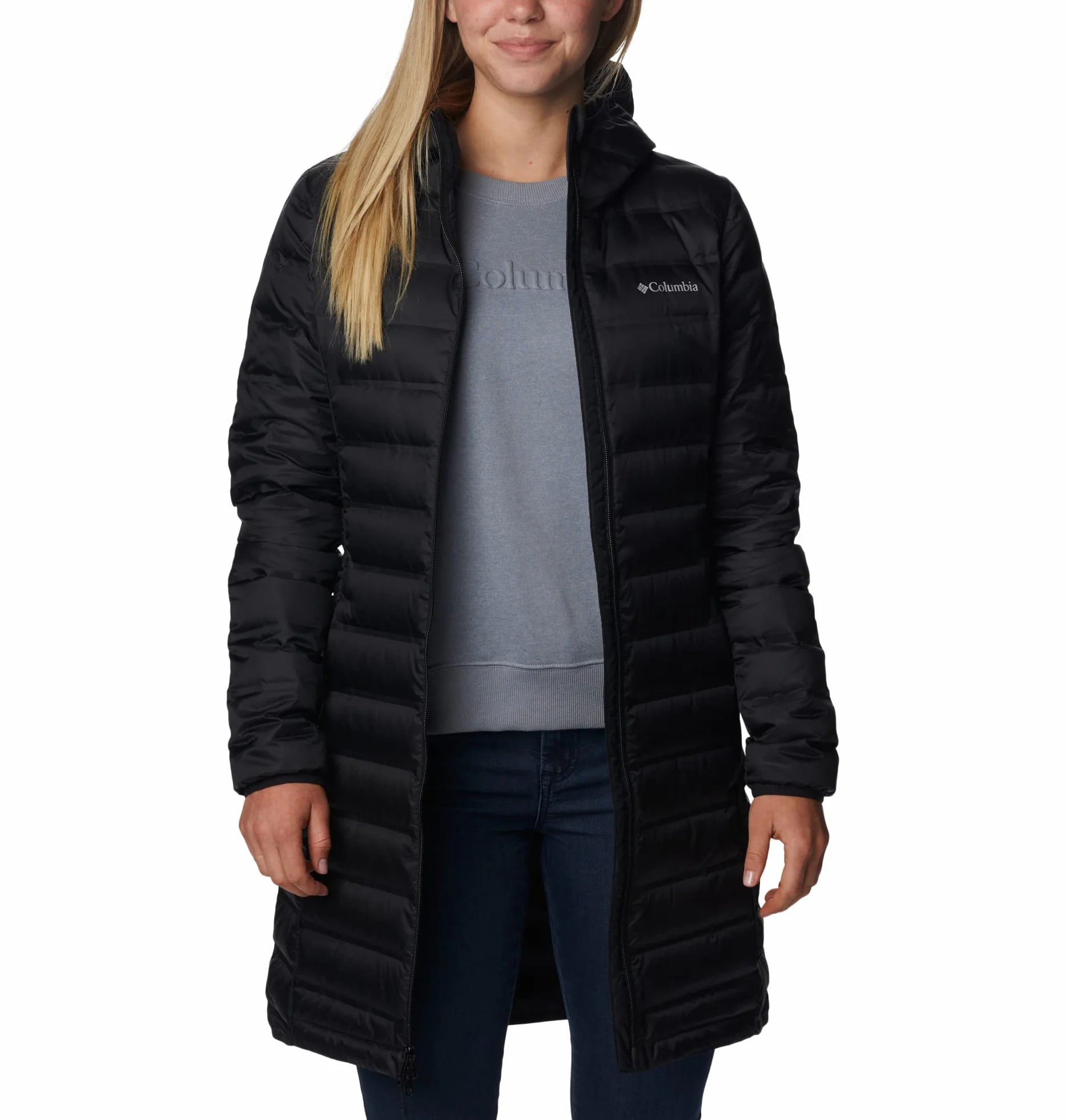 Columbia Women's Lake 22 Down Long Hooded Jacket, Hooded Puffer Down Jacket
