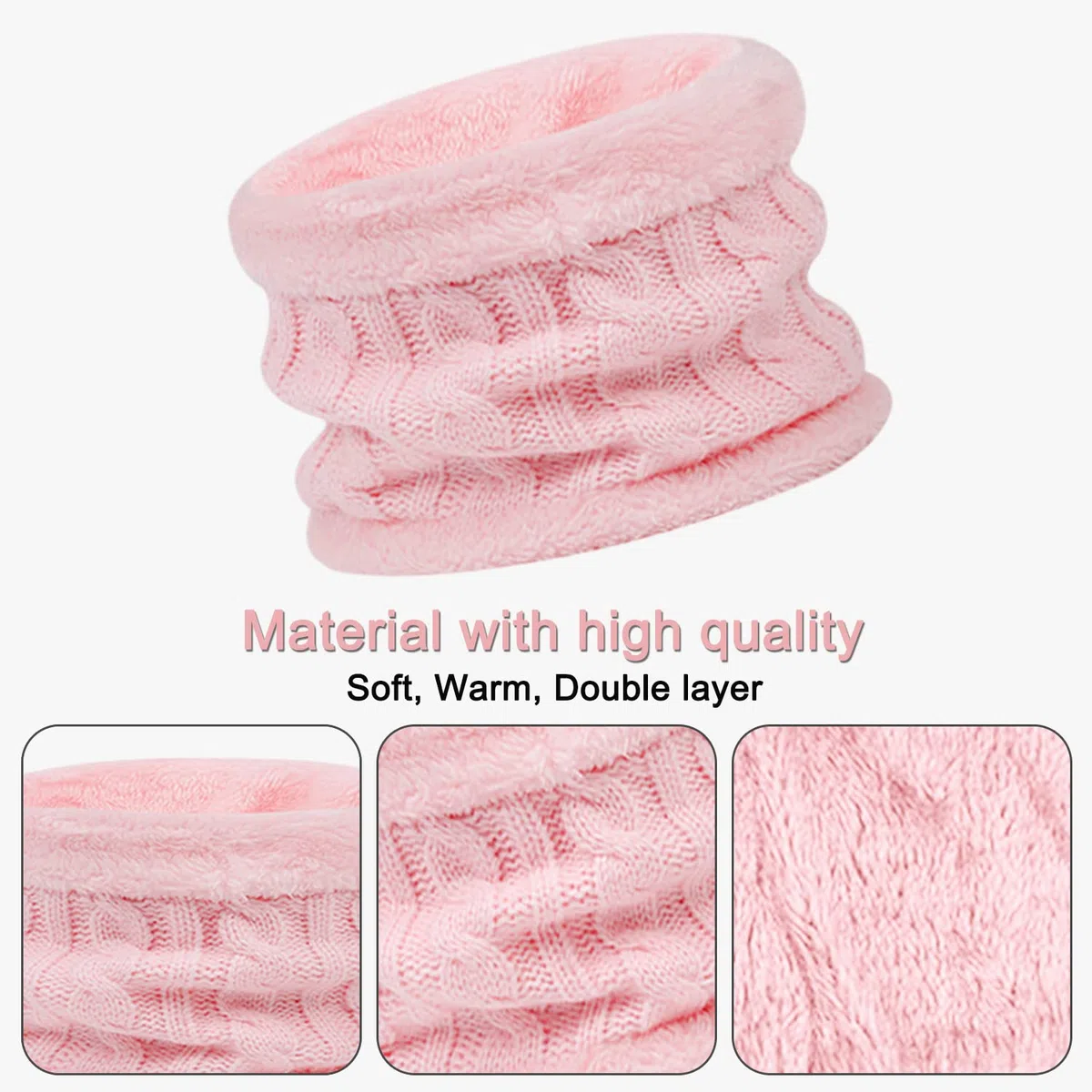 Baynetin 3 Pezzi Bambini Inverno Beanie Cappello Sciarpa Guanti Set Termico Maglia Crochet Spessa Pom Kids Beanie Cappello Sciarpa Guanti 3 in 1, per 1-6 Anni Ragazzi Ragazze