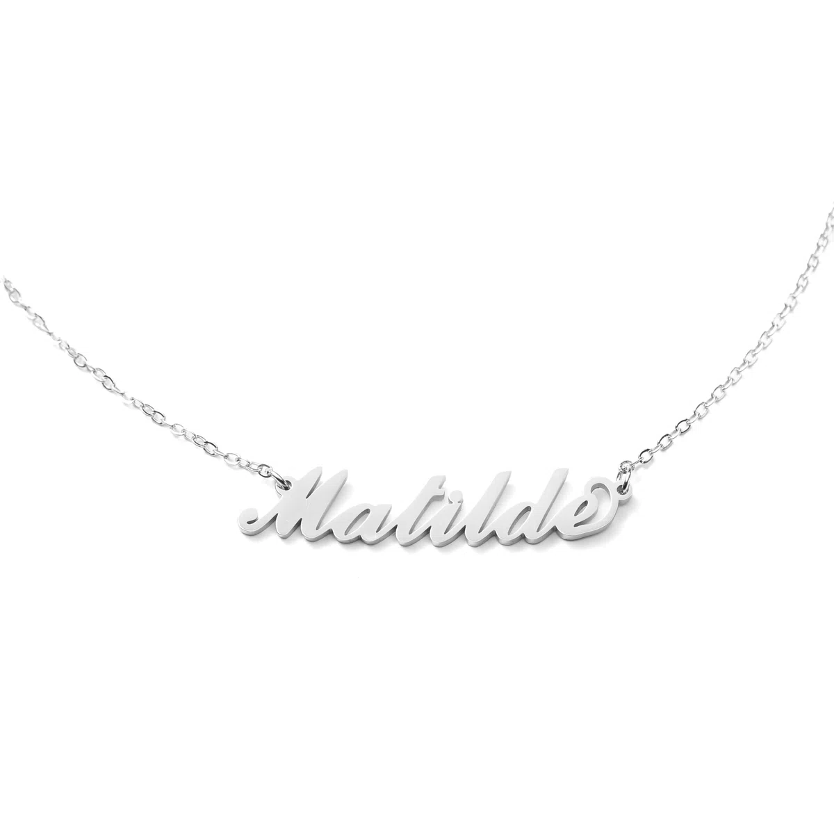 Collana con nome personalizzata in acciaio inossidabile, idea regalo donna compleanno, laurea, catenina argento ragazza