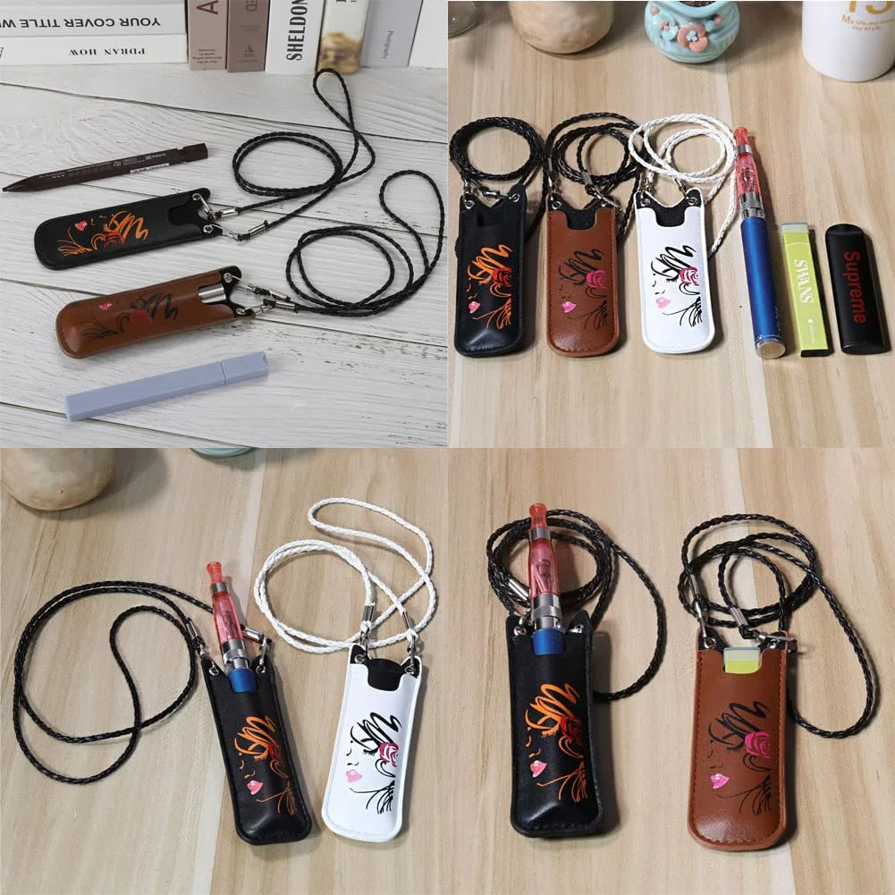 2pcs PU sacchetto con cordino può trasportare Vari Vape, Vape Caso Pouch, sacchetto di sigaretta elettronica sacchetto (White + Black)
