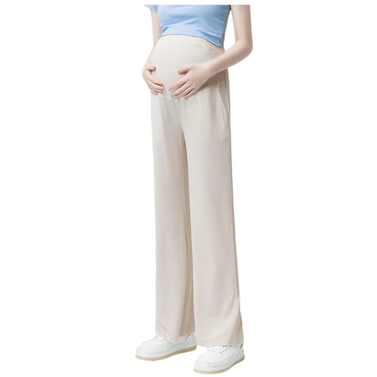 Questi Pantaloni Premaman Sono Pantaloni Larghi e Aderenti con Vita Regolabile. Sono Eleganti e pratici, Adatti a Donne Alte Fino a 170 cm.