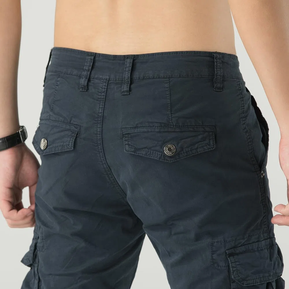 TONY BACKER Pantaloni Uomo Leggero in Cotone Multitasche Casual di Tela Stretch Materiale con Tasche Laterali 1583