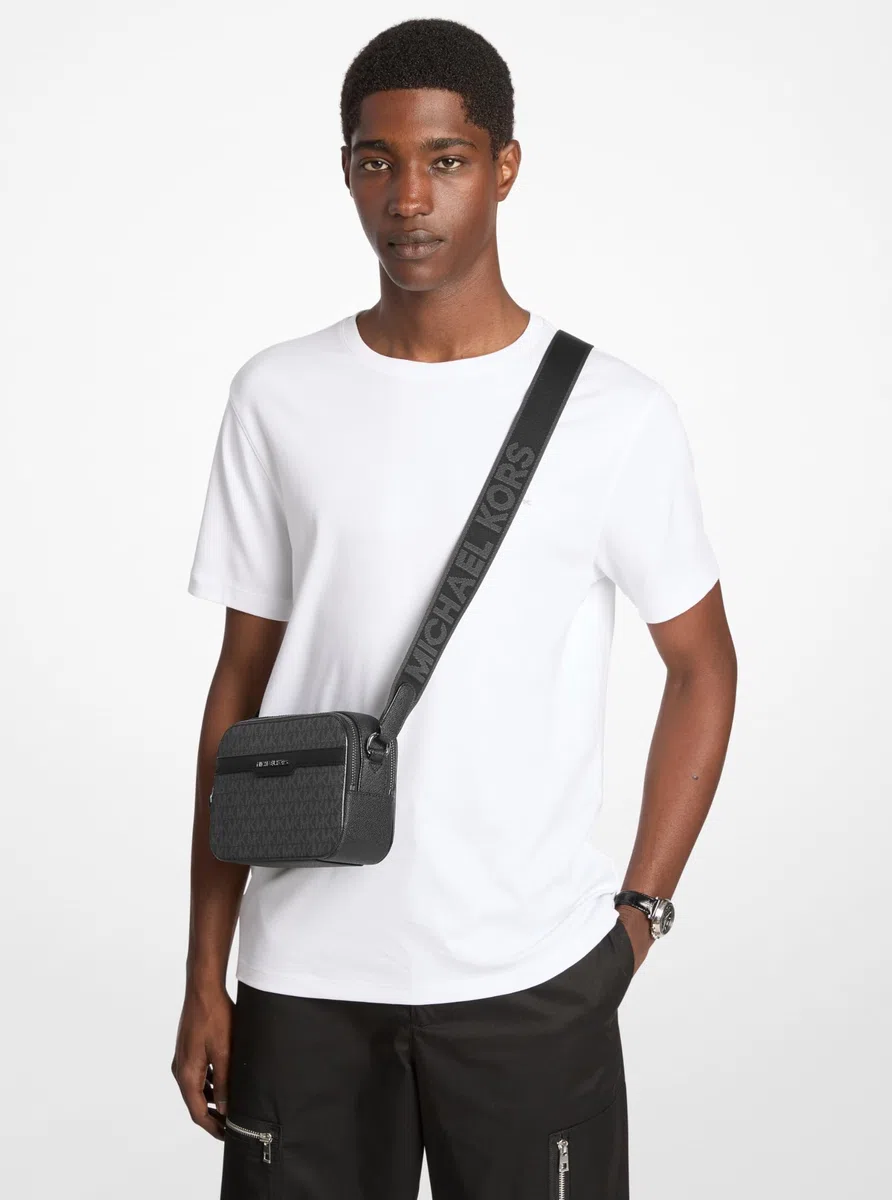 Michael Kors Borsa per fotocamera da uomo Hudson con doppia zip