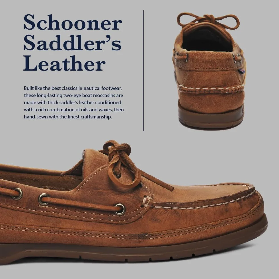 Sebago Scarpette da Barca da Uomo Schooner Crazy Horse Marrone