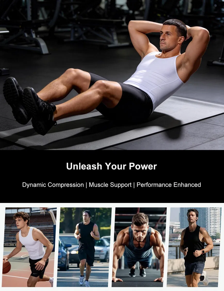 Casey Kevin Canotta Compressione Uomo Contenitiva Canottiera Dimagrante Uomo Snellente Fitness Canottiera Shapewear Fascia Pancia Canottiera