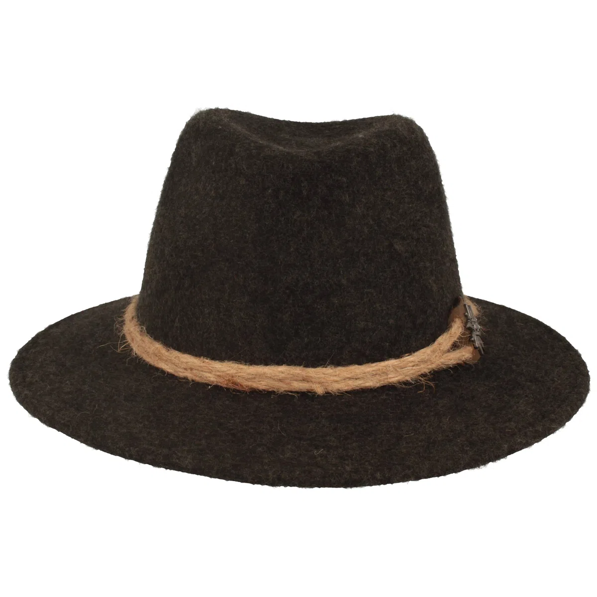 Breiter Cappello Tradizionale da Uomo Cappello in Feltro Stile Tirolese 100% Lana Corda di Canapa Stella Alpina e Tesa Stretta Capelli Unisex