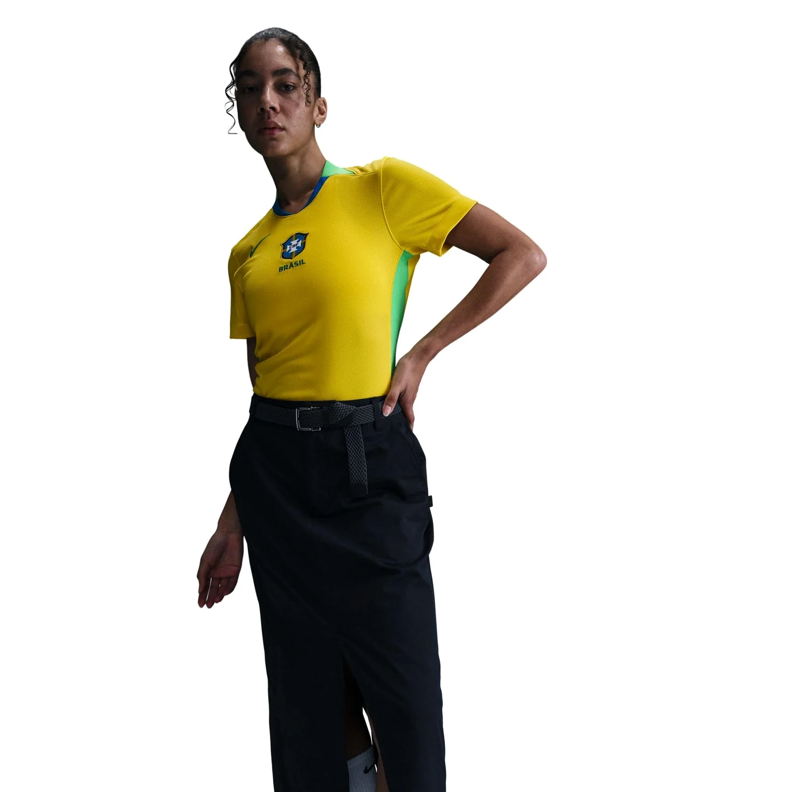 Nike Brasilien 2025 Stadium Home (Frauenteam) Nike Dri-Fit Replika-fußballtrikot für Damen Nike Maglia da Calcio Dri-Fit (Donna) Donna