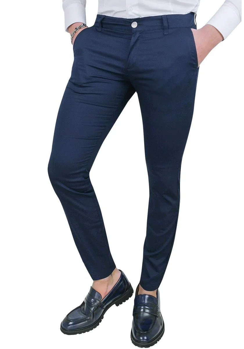 Pantaloni Uomo Estivi Slim Fit Casual Eleganti in Cotone