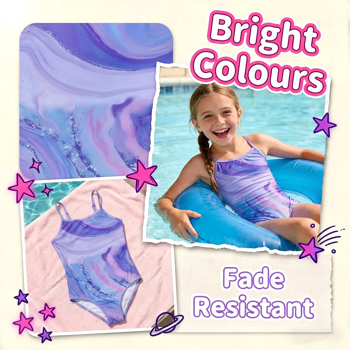 Costume da Bagno Intero per Ragazze, Bambini Costume Intero con Spalline Regolabili Elasticizzato Asciugatura Rapida Costume da Nuoto Leggero Abbigliamento da Bagno 5-14 Anni