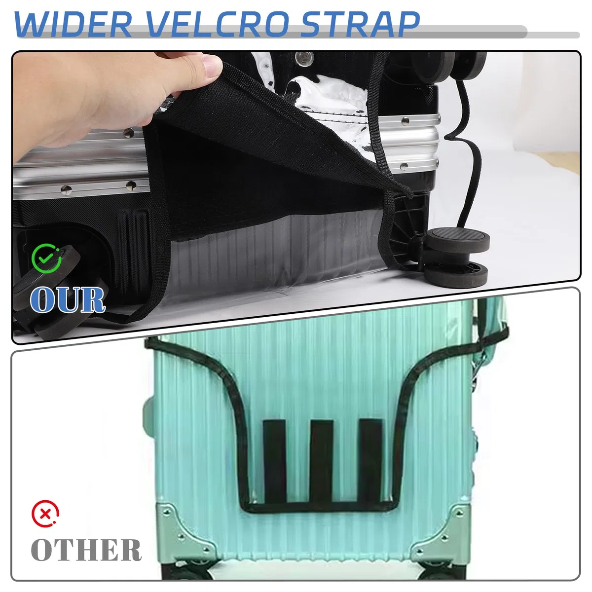 lalago 3 Pezzi Coperture per Valigie in PVC Trasparente, Custodia per valigia, Riutilizzabile Custodie Protettive Impermeabili, Antipolvere Antigraffio Copertura per Bagagli (20 +24 +28 pollici)
