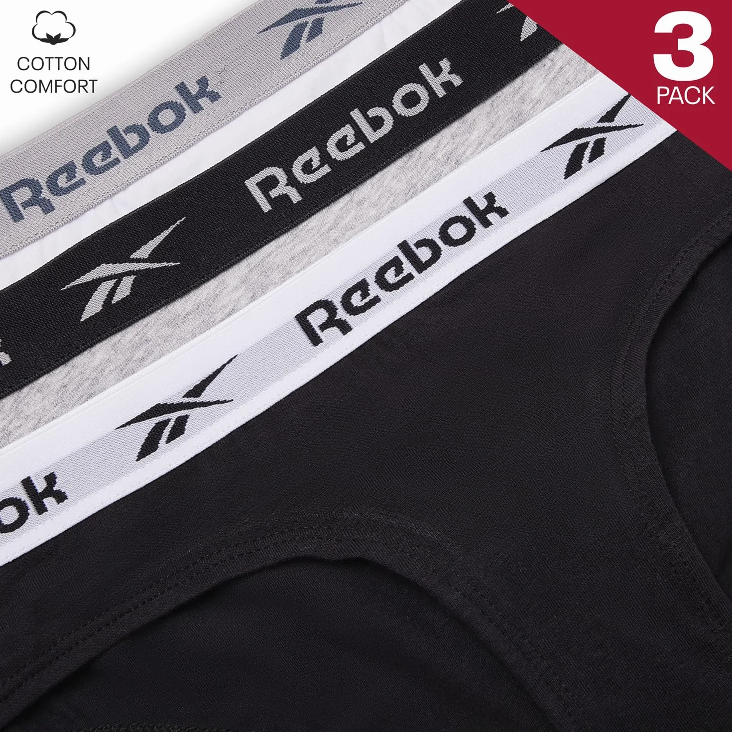Reebok Carina Fondo dello Strato di Base Donna (Pacco da 3)