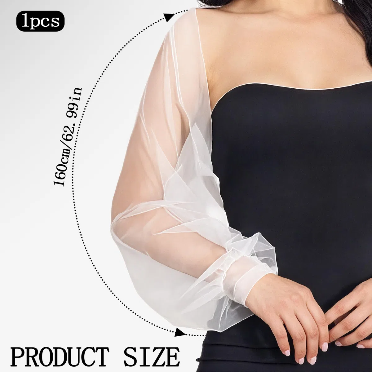 NICENEEDED Bolero da Sposa in Tulle, Coprimaniche da Sposa per Giacca da Sera, Abito da Sposa A Maniche Lunghe