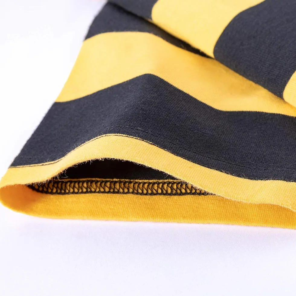 Spring&Gege Ragazzi Maglietta Girocollo a Righe a Maniche Corte in Cotone per Bambini