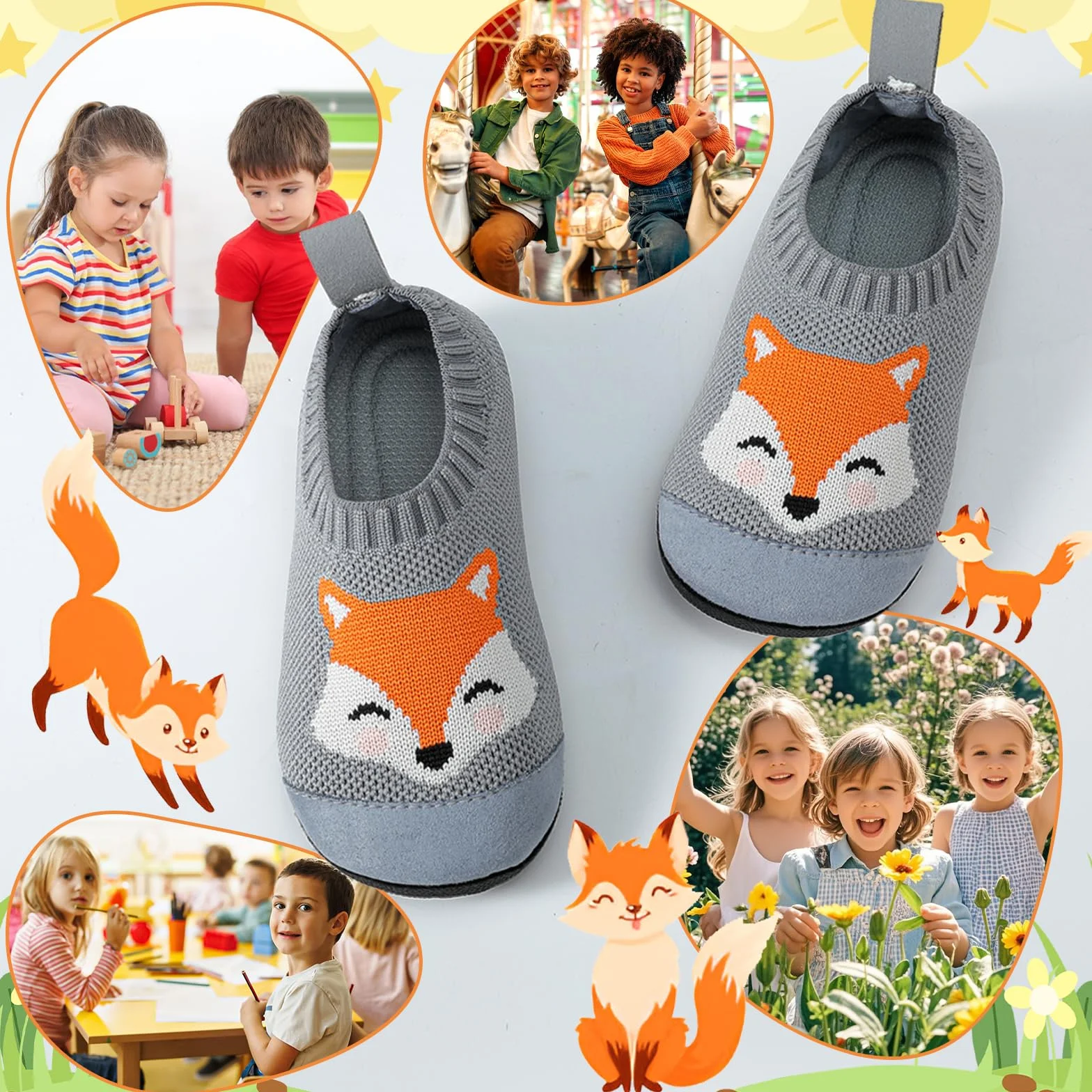 Pantofole per bambini e bambine, traspiranti, antiscivolo, per bambini
