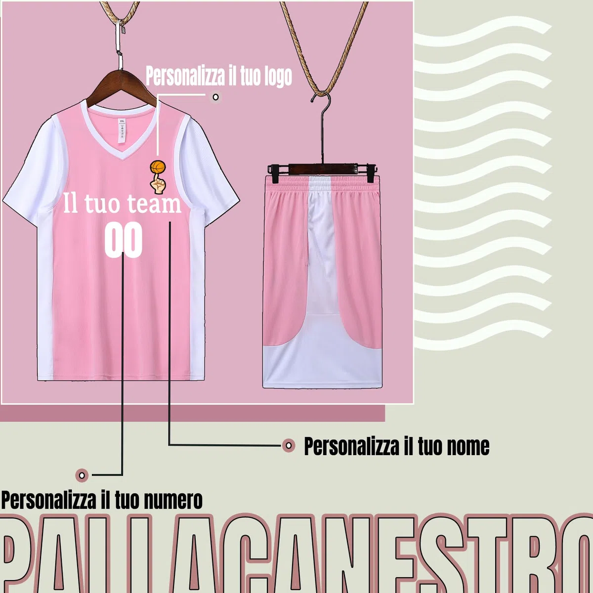 Completo Basket Bambino Personalizzato con Nome Numero Logo Squadra Divisa da Basket Uomo