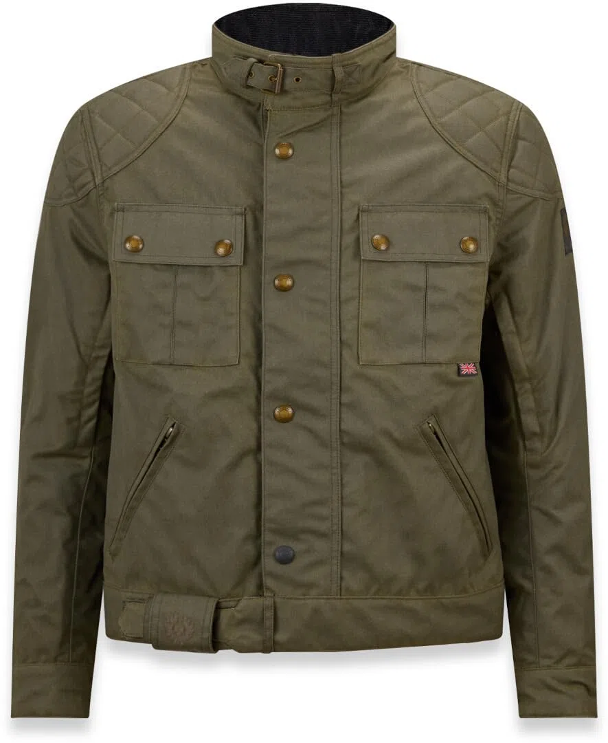 Belstaff Brooklands Giacca Motorycle Wax, oliva, S