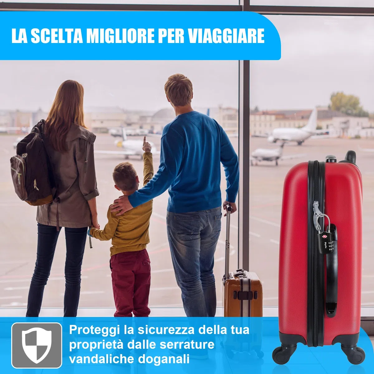 Lucchetti per Valigie, [4 PCS] Diyife TSA Lucchetti per Bagagli,TSA Lucchetti, 3 Cifre Codice Serratura TSA per Viaggio Custodia,Valigie, Armadietti (Nero, Blu, Rosso, Arancia)