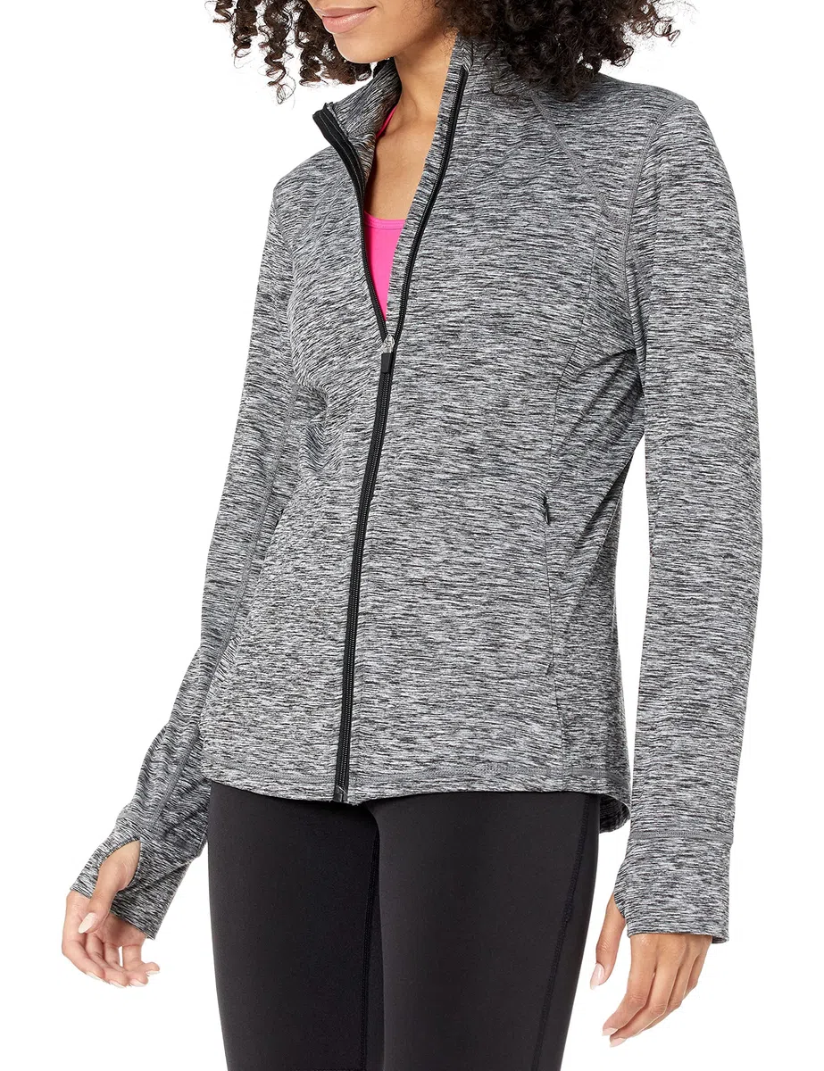 Amazon Essentials Giacca con Zip a Tutta Lunghezza Elasticizzata Tecnica Spazzolata - Colori Fuori Produzione Donna