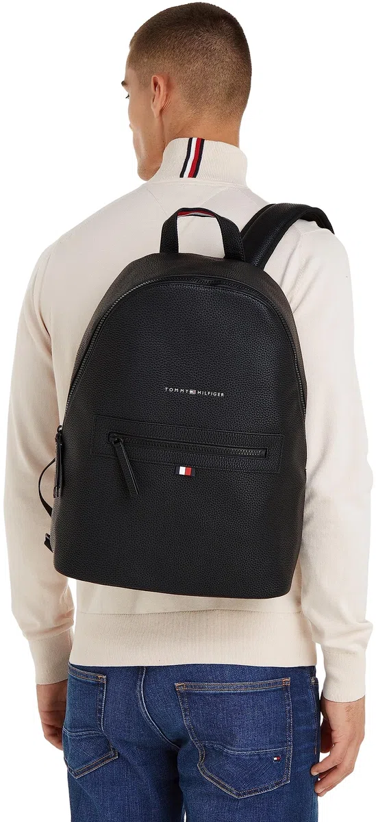 Tommy Hilfiger Uomo Zaino Essential PU Backpack Bagaglio a Mano