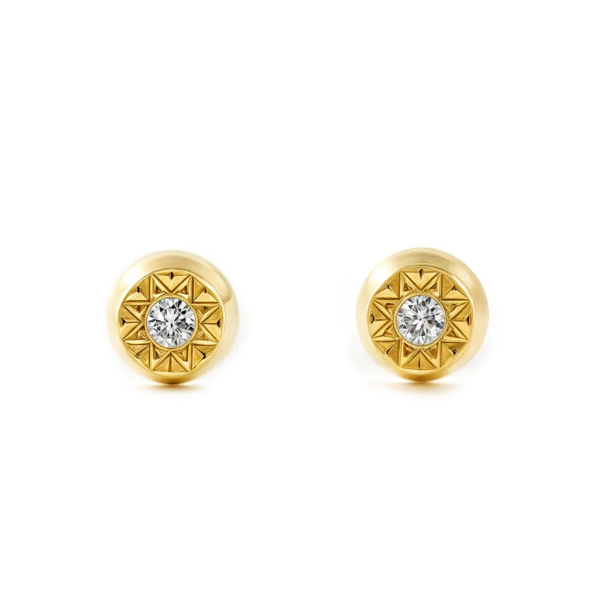 Orecchini per bambini rotondi 3.5 mm - oro giallo 18k (750)