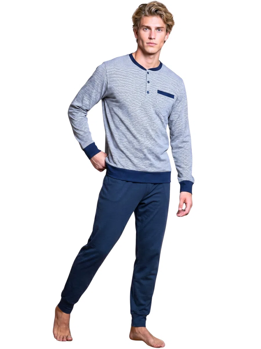 o-day Vanue Pigiama Uomo Cotone Leggero Lungo Primaverile M-XXL