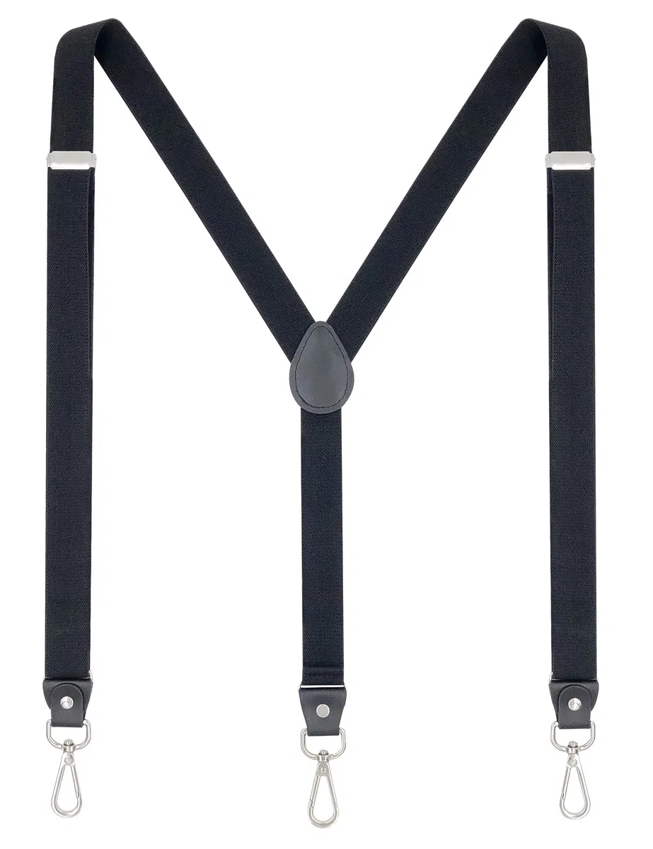 Bretelle da donna e da uomo, extra forti, 2,5 cm, con moschettone, cinghie elastiche per jeans