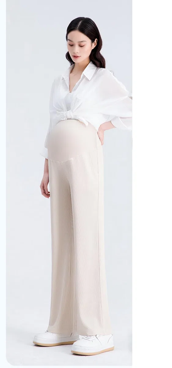 Questi Pantaloni Premaman Sono Pantaloni Larghi e Aderenti con Vita Regolabile. Sono Eleganti e pratici, Adatti a Donne Alte Fino a 170 cm.