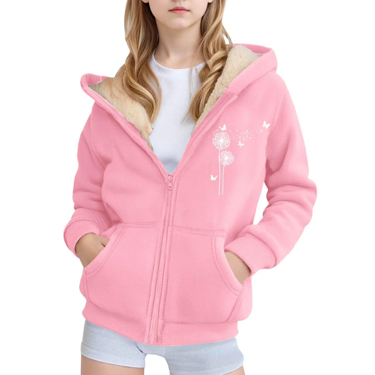 Cappotti Bambina Invernali Con Cappuccio Felpati Eleganti Giacca Con Zip Bambina Manica Lunga Termici Calde Comodi e Morbidi Cotone Inverno Sportivi Casual Jogging