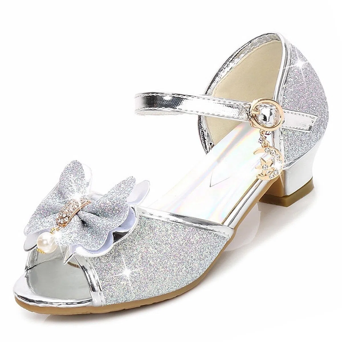 Scarpe da Principessa per Bambina, Scarpe Costume con Tacco Basso, Scarpette Eleganti