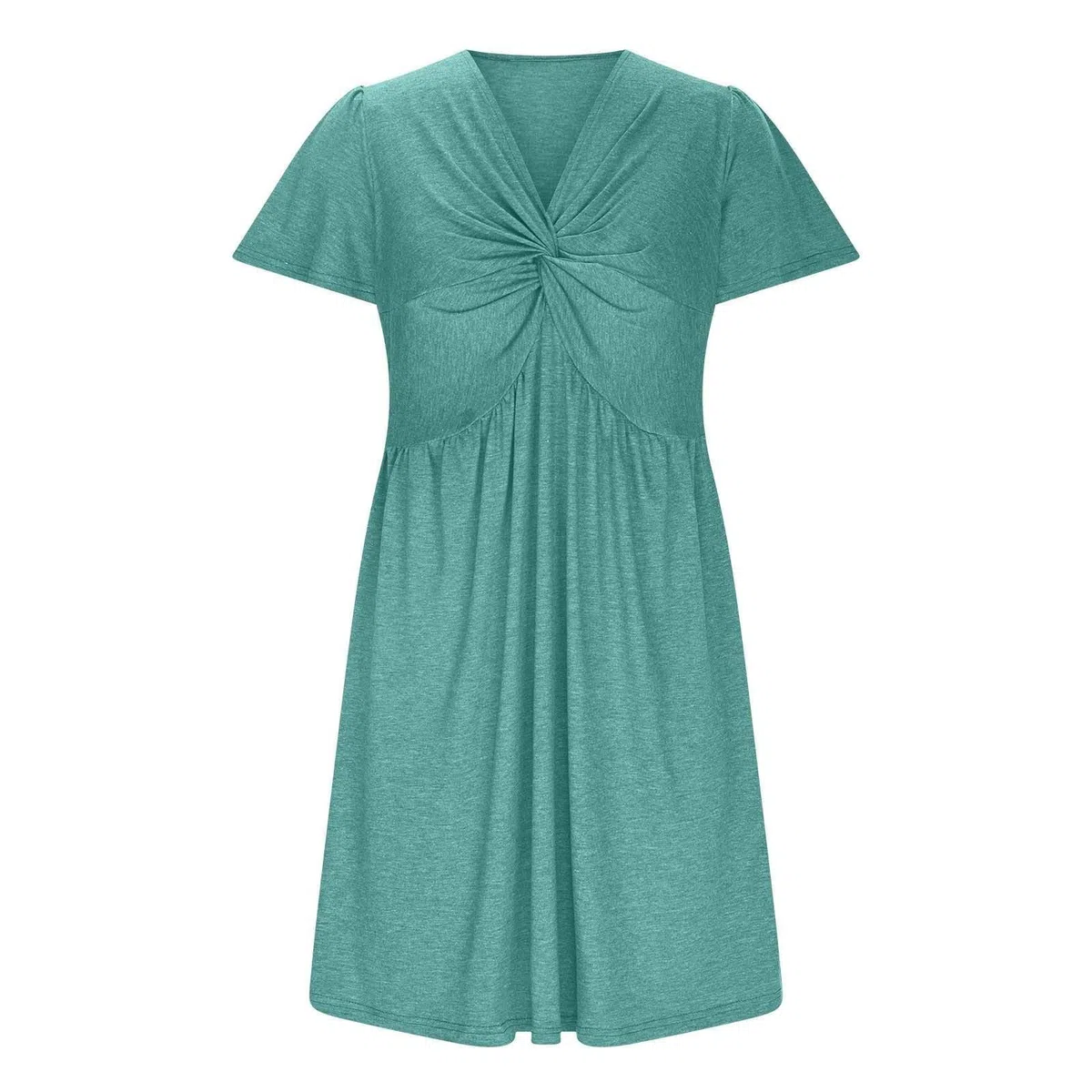 Abito estivo da donna, casual, estivo, con scollo a V, maniche corte, abito estivo da spiaggia