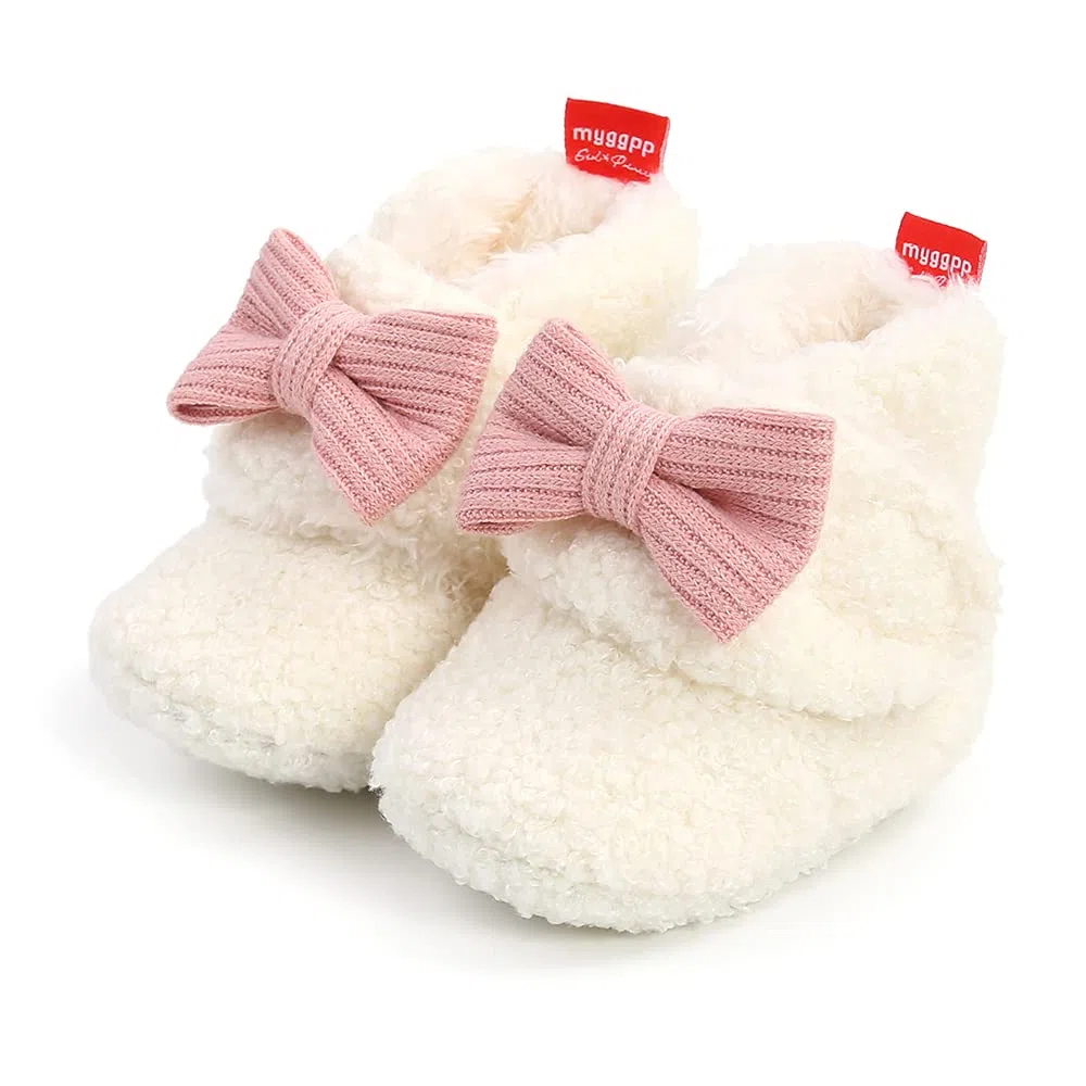 Toddler Neonati Maschi Stivaletti in Cotone Scarpe a Righe Suola Morbida Neonato Primi Passi da Passeggio Stivali Caldi in Pile 0-18M…