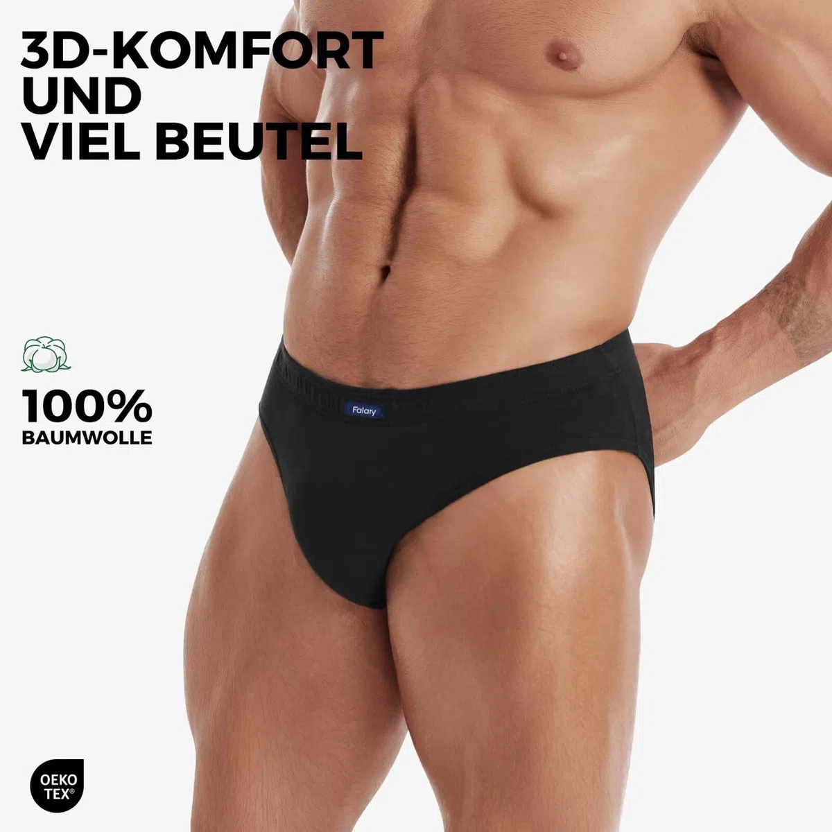 FALARY Slip Uomo Pacco da 6/12 100% Cotone Mutande Uomo Morbido Intimo Elastico Comfort Briefs