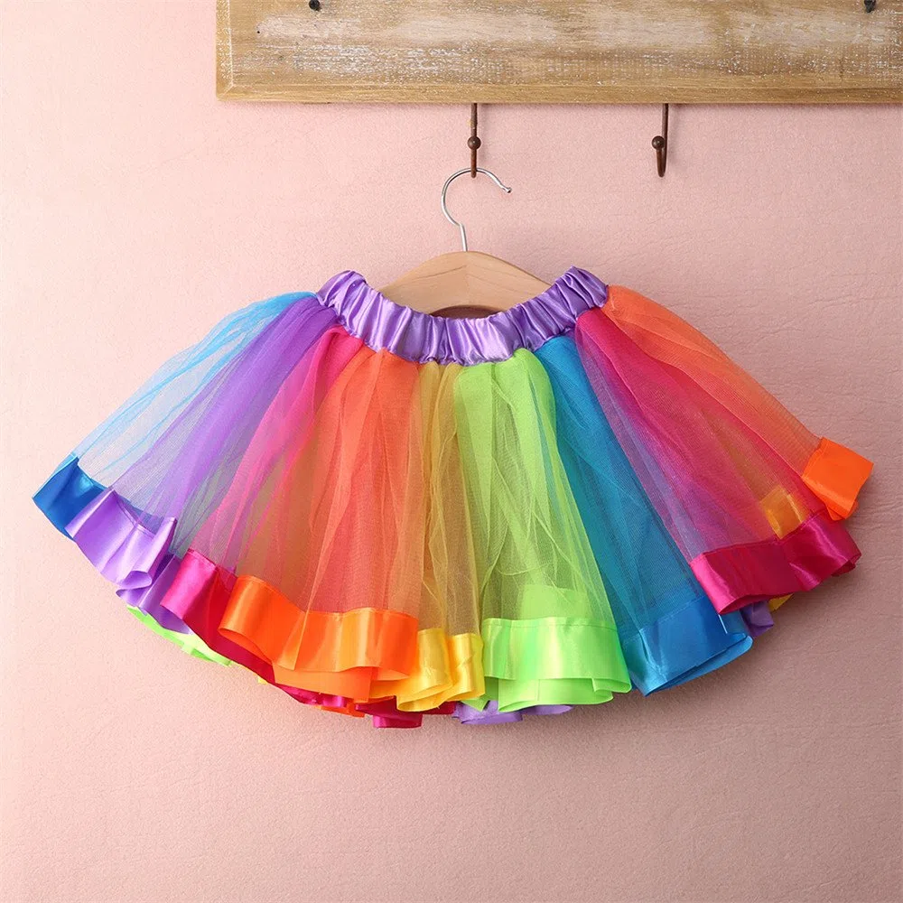 Bambine e Ragazze Gonne da Principessa Arcobaleno Pannello Esterno della Garza Balletto tutù Performances Spettacoli Abito