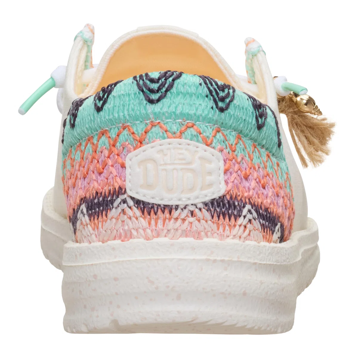 HEYDUDE Wendy Funk - Scarpe da spiaggia da donna, leggere, senza lacci, con lacci elastici e dettaglio con nappe
