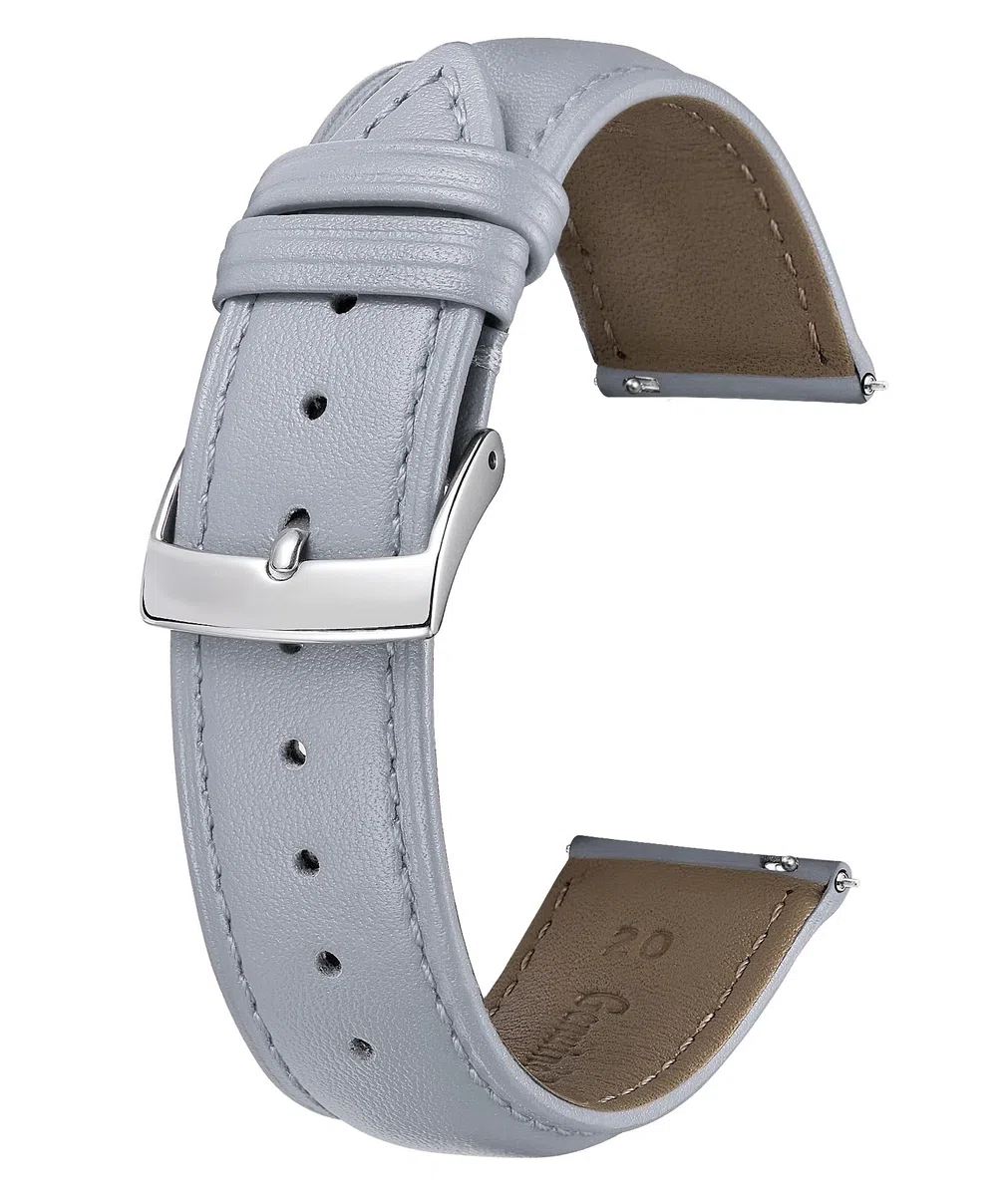 BINLUN Cinturino per Orologi in Pelle 22mm 21mm 20mm 19mm 18mm 16mm 14mm 12mm Multicolore Pelle Cinturino per Uomo Donna Cinturino di Ricambio a Sgancio Rapido con Argento Fibbia per Smartwatch