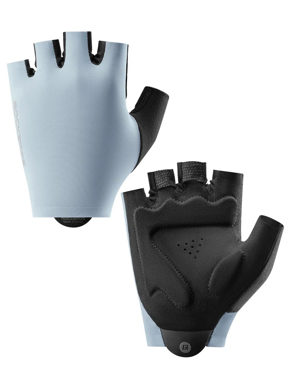 ROCKBROS Guanti da Ciclismo Mezze Dita, Guanti Estivi Traspiranti Antiurto Antiscivolo per Sportivi, Bici, MTB, Corsa, Uomo Donna